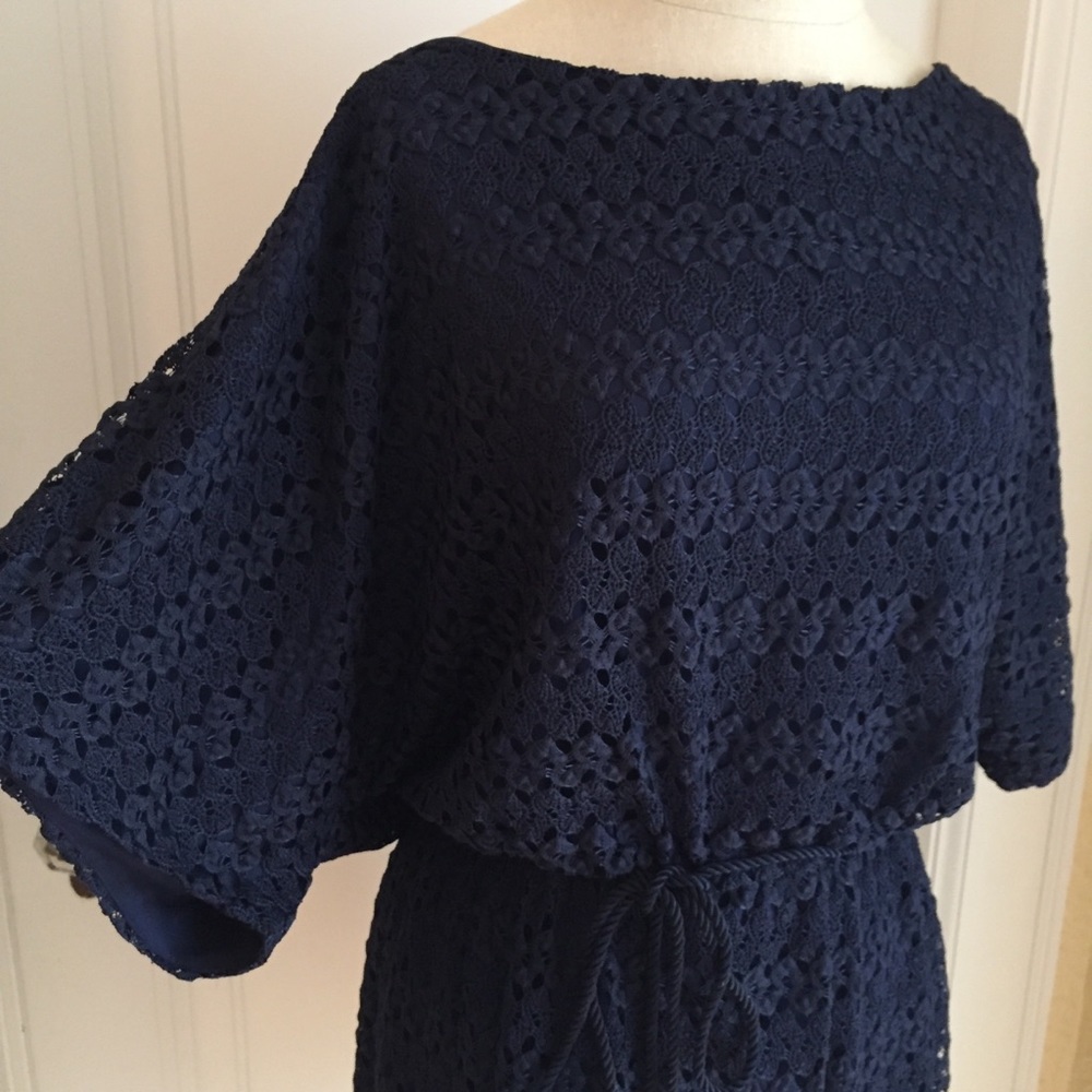 Navy Blue Lace Dress